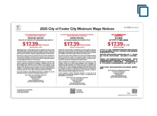 Picture of Foster City Minimum Wage Poster