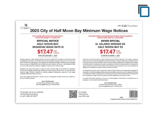 Picture of Half Moon Bay Minimum Wage Poster