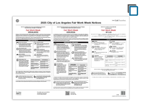 Picture of Los Angeles City Fair Work Week Poster (300+ emp)