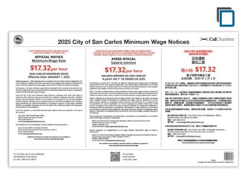 Picture of San Carlos Minimum Wage Poster
