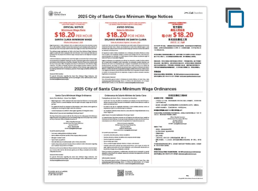 Picture of Santa Clara Minimum Wage Poster