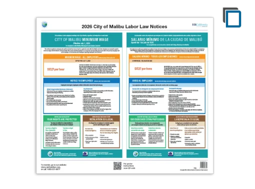 Picture of Malibu Minimum Wage Poster