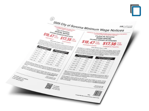 Picture of Sonoma Minimum Wage Poster